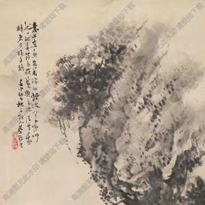 蔡鶴汀作品 風(fēng)雨歸舟圖 高清大圖下載