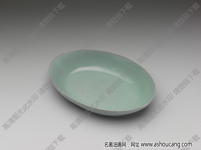 北宋 汝窯青瓷橢圓洗 高清大圖下載