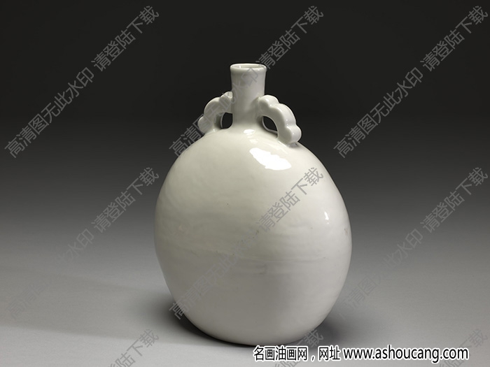 明永樂 甜白如意耳扁壺 高清大圖下載