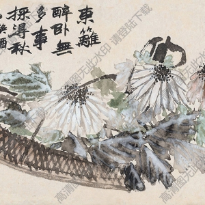 趙之謙國(guó)畫(huà)作品 籃菊?qǐng)D 高清下載