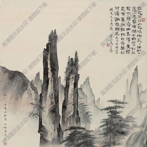 陳少梅國(guó)畫(huà)作品 踏歌圖 高清下載