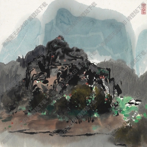 吳冠中作品 山村 高清大圖下載