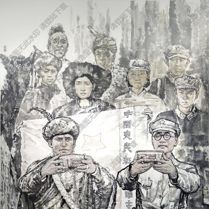 鄧光源國(guó)畫_彝海結(jié)盟_劉伯承和小葉丹_高清大圖下載