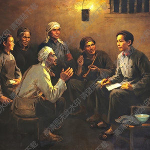 鄧澍油畫_毛澤東農(nóng)村調(diào)查_高清大圖下載