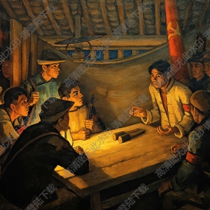 胡一川油畫_革命前夜_高清大圖下載