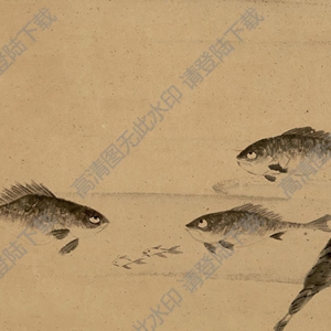 八大山人作品 游魚(yú)圖3 高清大圖下載