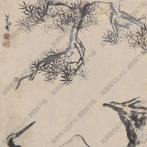 朱耷國(guó)畫(huà)作品 松鶴圖2 高清下載