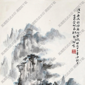 謝伯子作品 深山論道 高清大圖下載