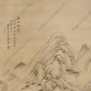 蔡嘉國(guó)畫(huà) 溪山煙靄 高清大圖下載