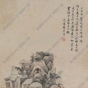 李流芳國(guó)畫(huà) 秋林隱居圖 高清大圖下載