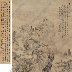 李流芳國(guó)畫(huà) 蜀山曉行圖 高清大圖下載