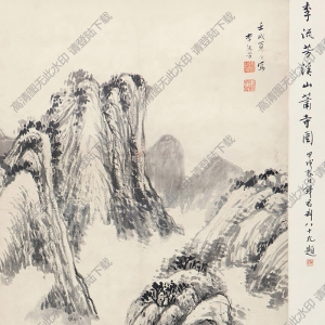 李流芳國畫 溪山蕭寺圖 高清大圖下載