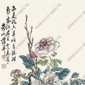 蒲華國(guó)畫(huà) 牡丹圖 高清大圖下載