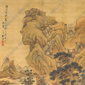 藍(lán)瑛國(guó)畫 層巒嘉樹 高清大圖下載