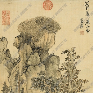 藍瑛作品 行旅圖 高清大圖下載