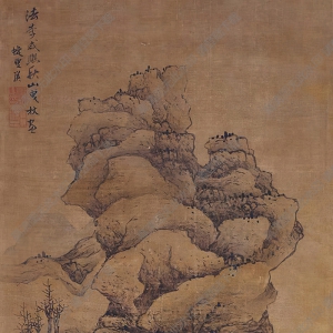 藍瑛作品 明 秋山曳杖圖 高清大圖下載