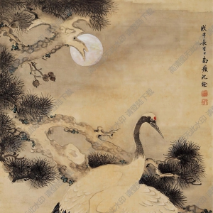 沈銓國(guó)畫(huà) 松鶴圖 高清大圖下載