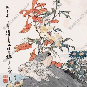 任熊國(guó)畫 花鳥 高清大圖下載