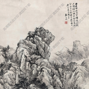 陸恢國(guó)畫(huà) 山水圖高清大圖下載