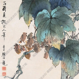 顏伯龍國(guó)畫(huà) 梧桐雙鴿 高清大圖下載