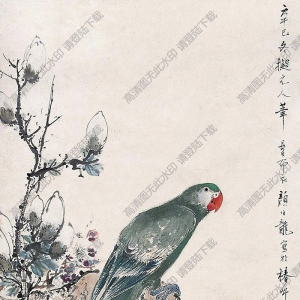 顏伯龍國(guó)畫(huà) 玉蘭鳴禽 高清大圖下載