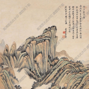 王原祁國畫 南山圖 高清大圖下載