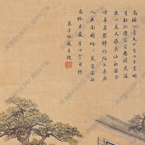 袁江國(guó)畫(huà) 高樓群芳 高清大圖下載