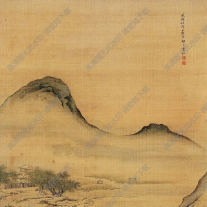 袁江國(guó)畫(huà) 江村消夏圖 高清大圖下載