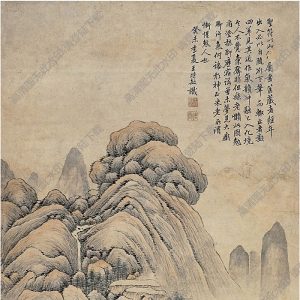 王時(shí)敏國(guó)畫(huà) 秋山晚暮 高清大圖下載