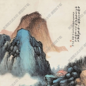 秦仲文作品 紅樹(shù)青山 高清大圖下載