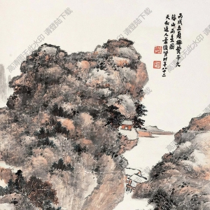 蕭俊賢作品 溪山雨意圖 高清大圖下載