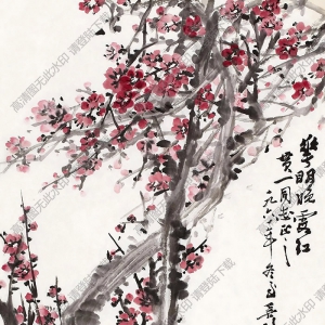 吳茀之國(guó)畫(huà) 花明晚霞紅 高清大圖下載