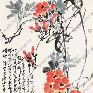 于希寧國(guó)畫(huà) 凌霄花 (1) 高清大圖下載