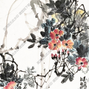 于希寧國(guó)畫(huà) 凌霄花艷 高清大圖下載