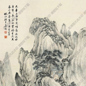 姜筠國(guó)畫 春山幽境 高清大圖下載