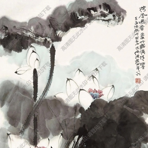 何海霞國(guó)畫 荷風(fēng)送香 高清大圖下載