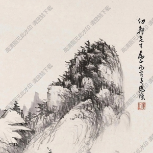 湯滌國(guó)畫 清溪獨(dú)泛 高清大圖下載