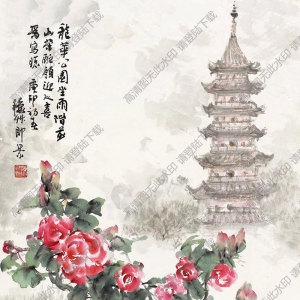 陳秋草作品 龍華古寺 高清大圖下載