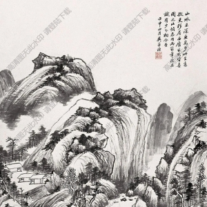 吳子深國(guó)畫(huà) 淺山入夢(mèng)圖 高清大圖下載