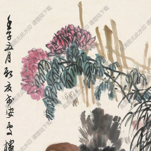 來(lái)楚生國(guó)畫(huà) 雞菊?qǐng)D 高清大圖下載