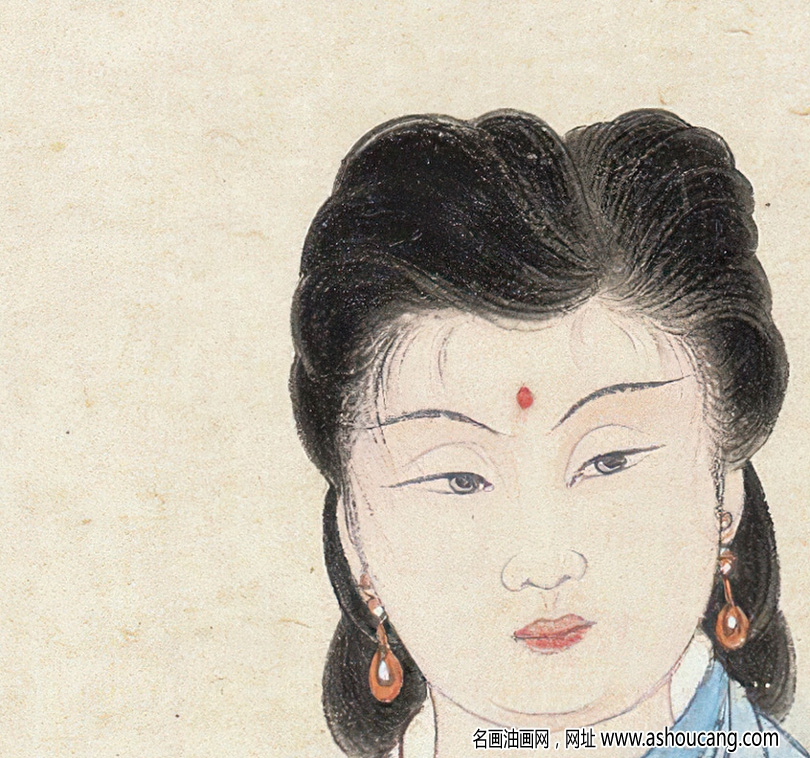 張大千國畫作品_印度美人圖_高清大圖下載