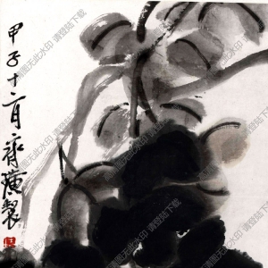 齊白石國(guó)畫(huà)_芙蓉四蟹圖_甲子十二月齊璜制_高清大圖下載