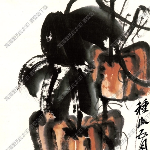 齊白石國(guó)畫(huà)_南瓜_種瓜五月已嫌遲_高清大圖下載