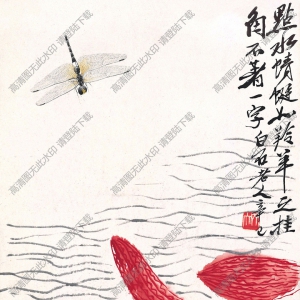 齊白石國(guó)畫(huà)_點(diǎn)水蜻蜓_白石老人辛已年作_高清大圖下載