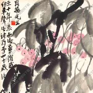 齊白石國(guó)畫(huà)_葡萄藤蘿_四十年來(lái)無(wú)此夢(mèng)_高清大圖下載
