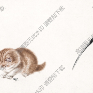 齊白石、曹克家合畫_貓趣圖_高清大圖下載