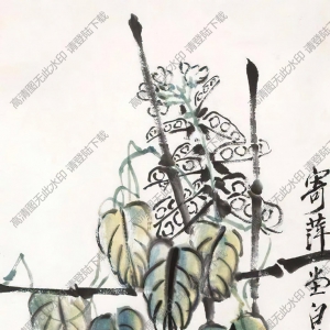 齊白石_扁豆與蛐蛐_高清大圖下載