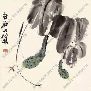 齊白石_黃瓜_蚊子_高清大圖下載