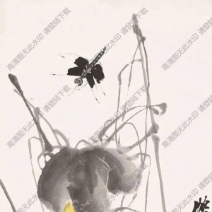 齊白石_蜻蜓葫蘆_八十五歲時畫_高清大圖下載