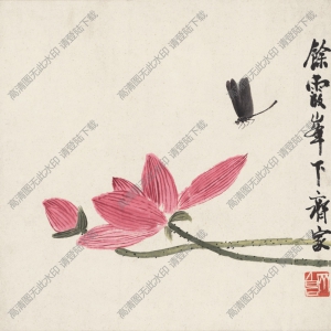 齊白石作品_蜻蜓與荷花_高清大圖下載